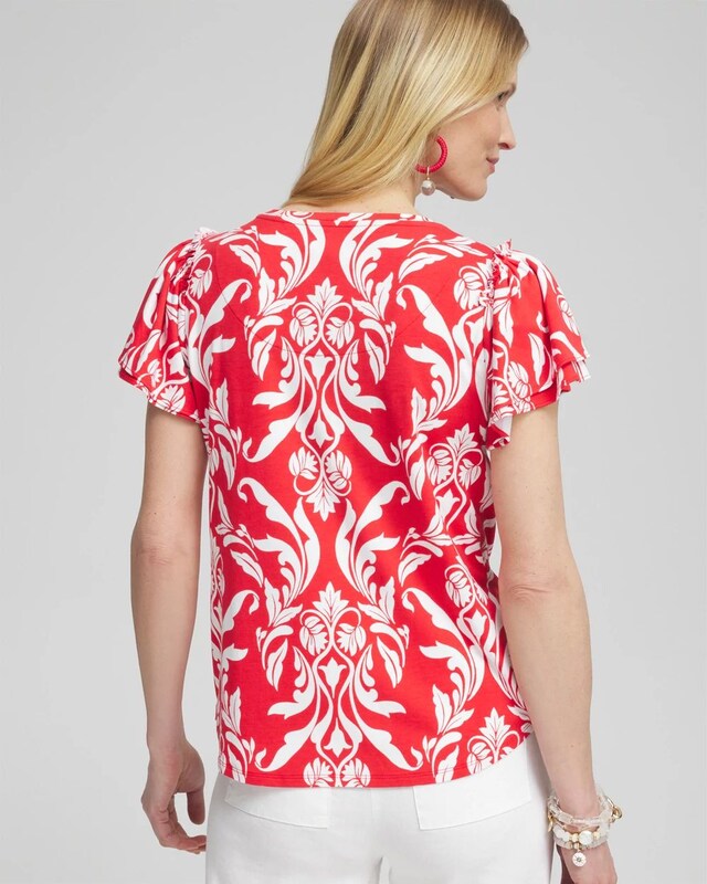 Red Ruffle Sleeve Tee - image 3
